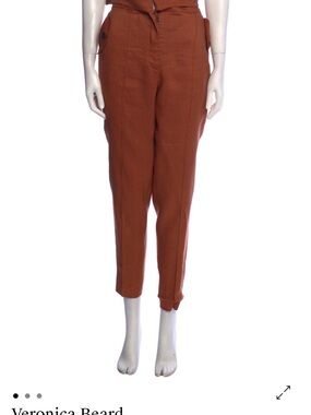 Veronica Beard Burnt Orange Cropped Tapered Pants